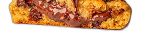 Cookie half showing caramelized center